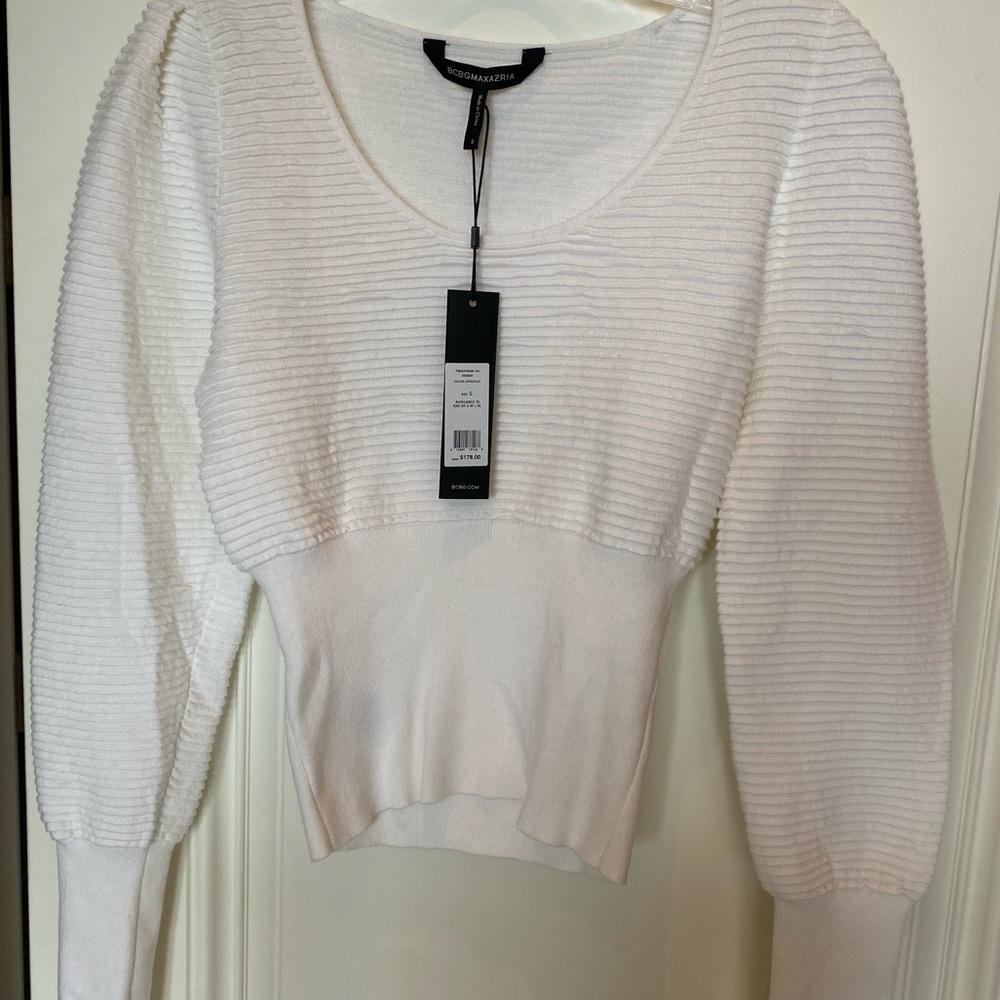 Puffy Ribbed Sweater Medium Brand BCBG Max Azria - Picture 3 of 5
